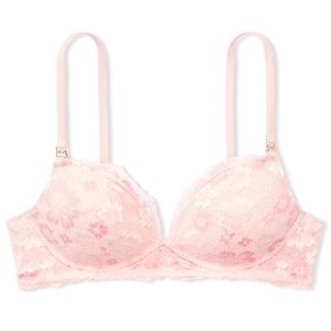 Victoria’s Secret Body by Victoria Wireless Nursing Bra 38DDD Allover Pink Lace